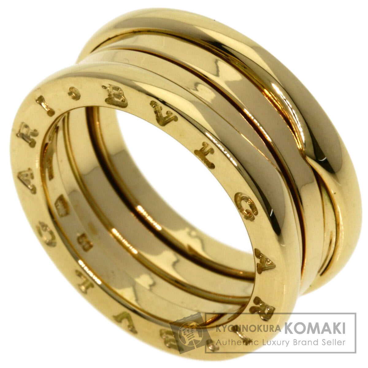 BVLGARI B.zero1 2 band #50 Ring K18 Yellow Gold Ladies [Used]