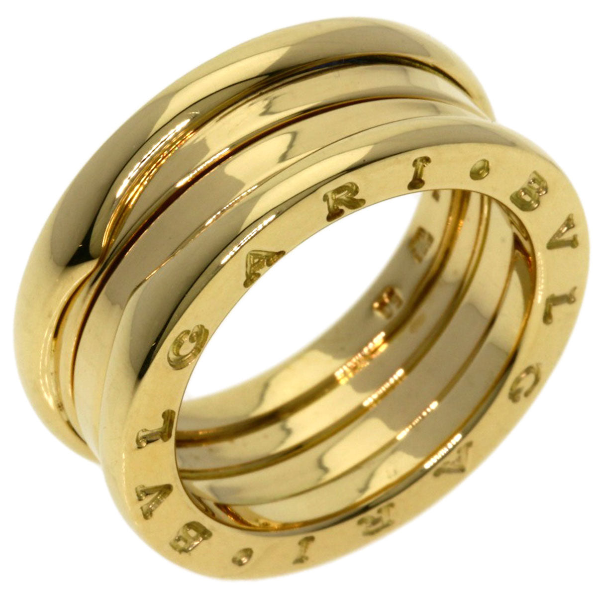 BVLGARI B.zero1 2 band #50 Ring K18 Yellow Gold Ladies [Used]