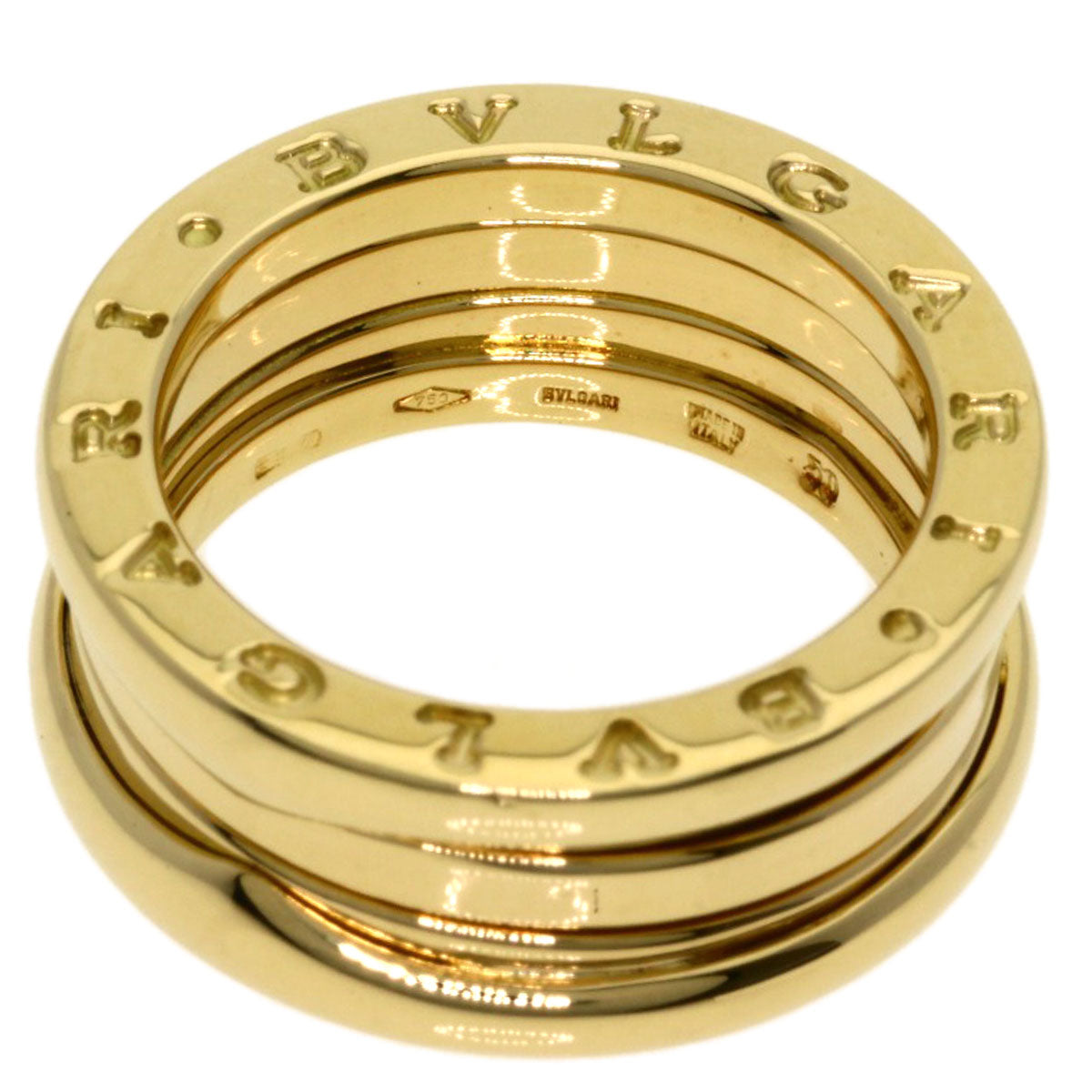 BVLGARI B.zero1 2 band #50 Ring K18 Yellow Gold Ladies [Used]