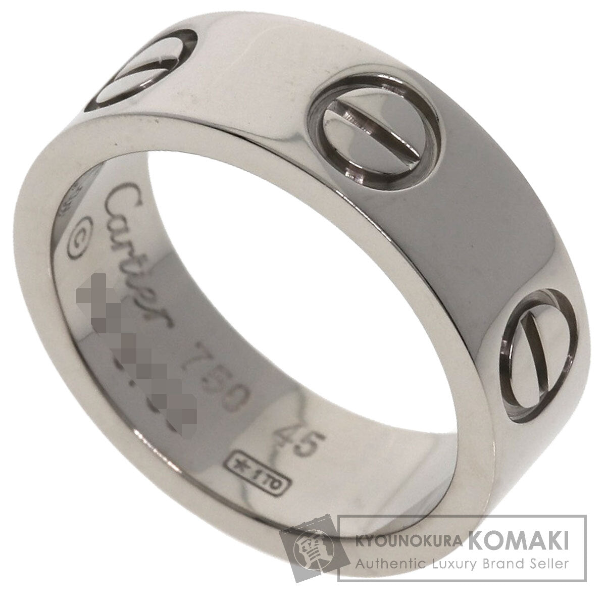 CARTIER love ring #45 Ring K18 White Gold Ladies [Used]