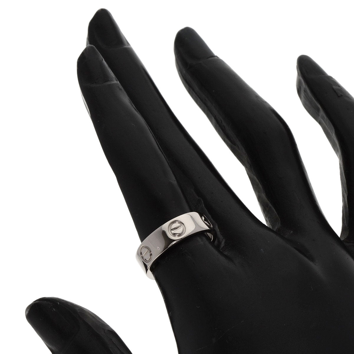 CARTIER love ring #51 Ring K18 White Gold Ladies [Used]