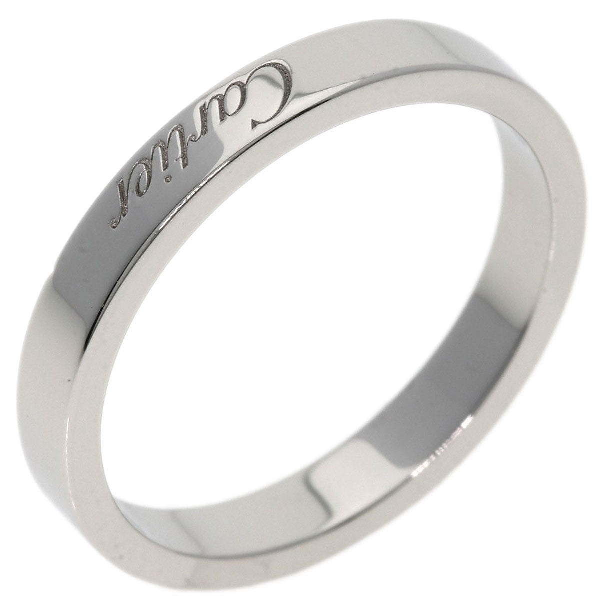 CARTIER   Ring Engraved # 54 Platinum PT950 Ladies