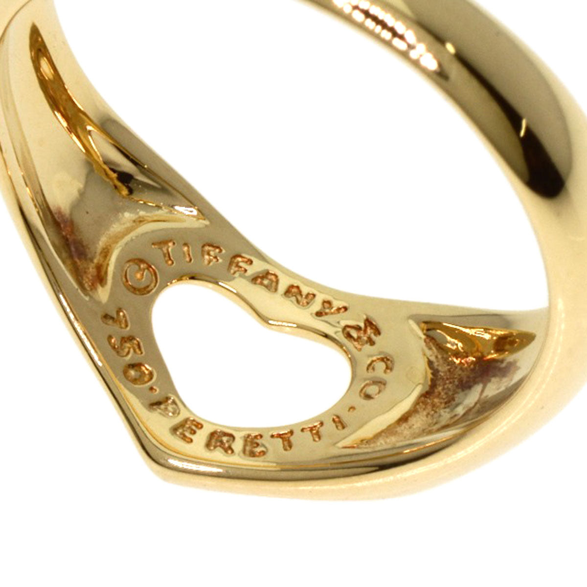 TIFFANY&Co. Open heart Ring K18 Yellow Gold Ladies [Used]