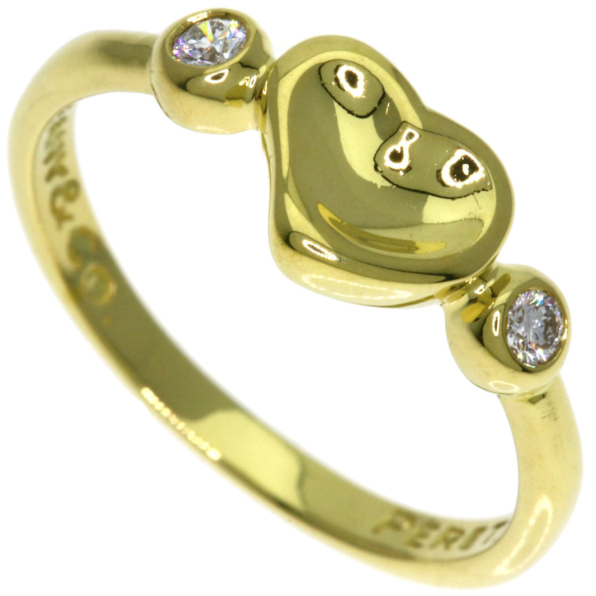 TIFFANY&Co. Full Heart 2P Diamond Ring K18 Yellow Gold Ladies [Used]
