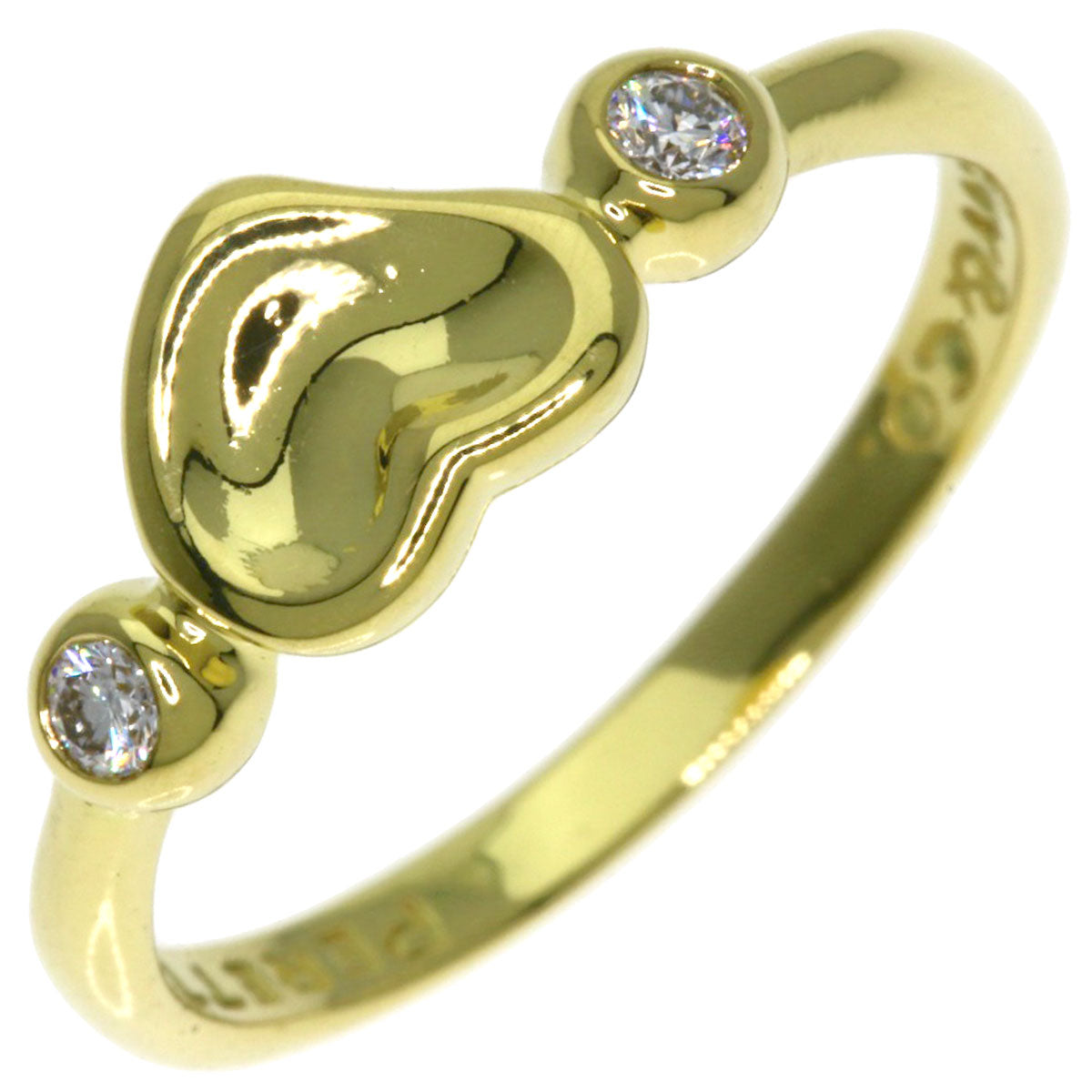 TIFFANY&Co. Full Heart 2P Diamond Ring K18 Yellow Gold Ladies [Used]