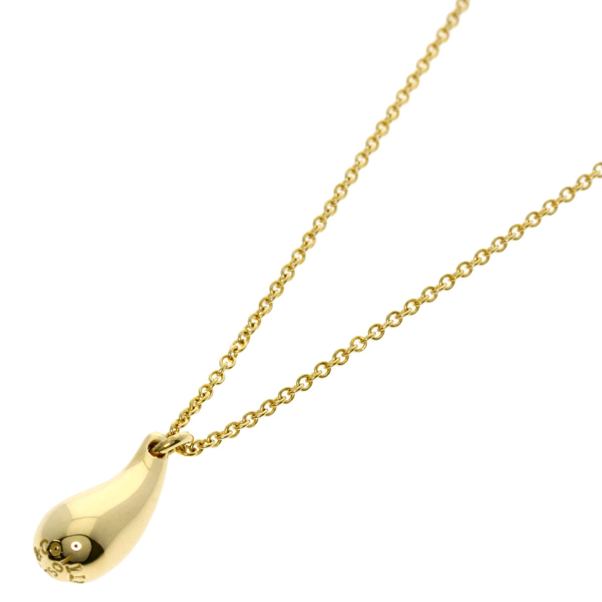 TIFFANY&Co.   teardrop Necklace  K18 Yellow Gold Ladies [Used]