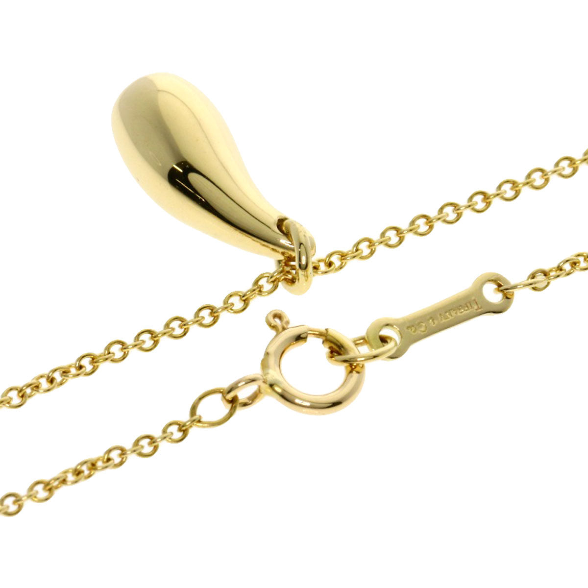 TIFFANY&Co.   teardrop Necklace  K18 Yellow Gold Ladies [Used]