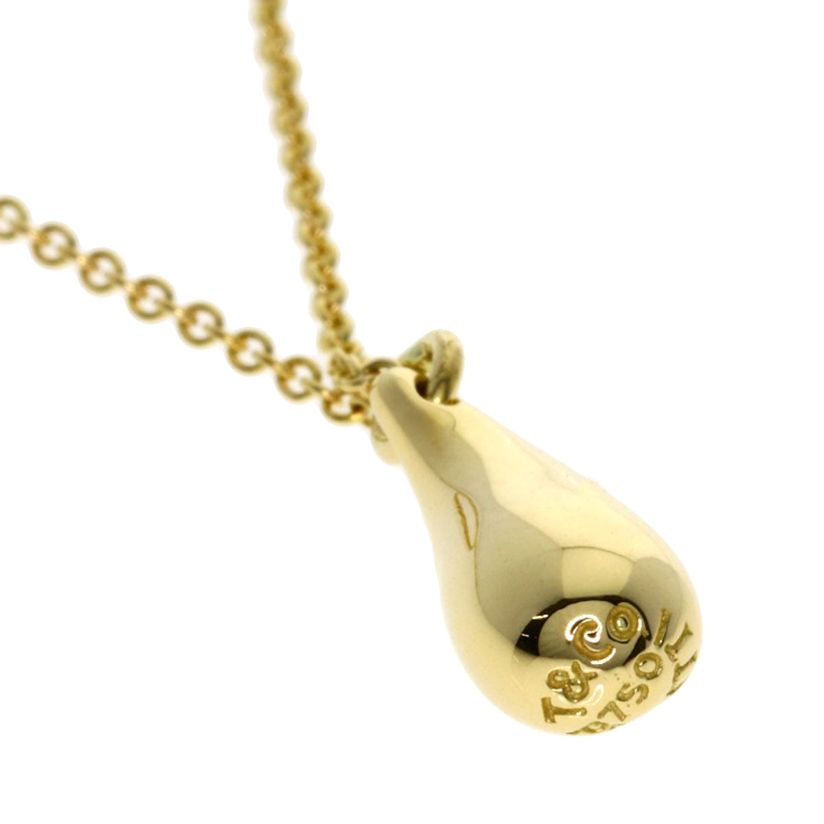 TIFFANY&Co.   teardrop Necklace  K18 Yellow Gold Ladies [Used]