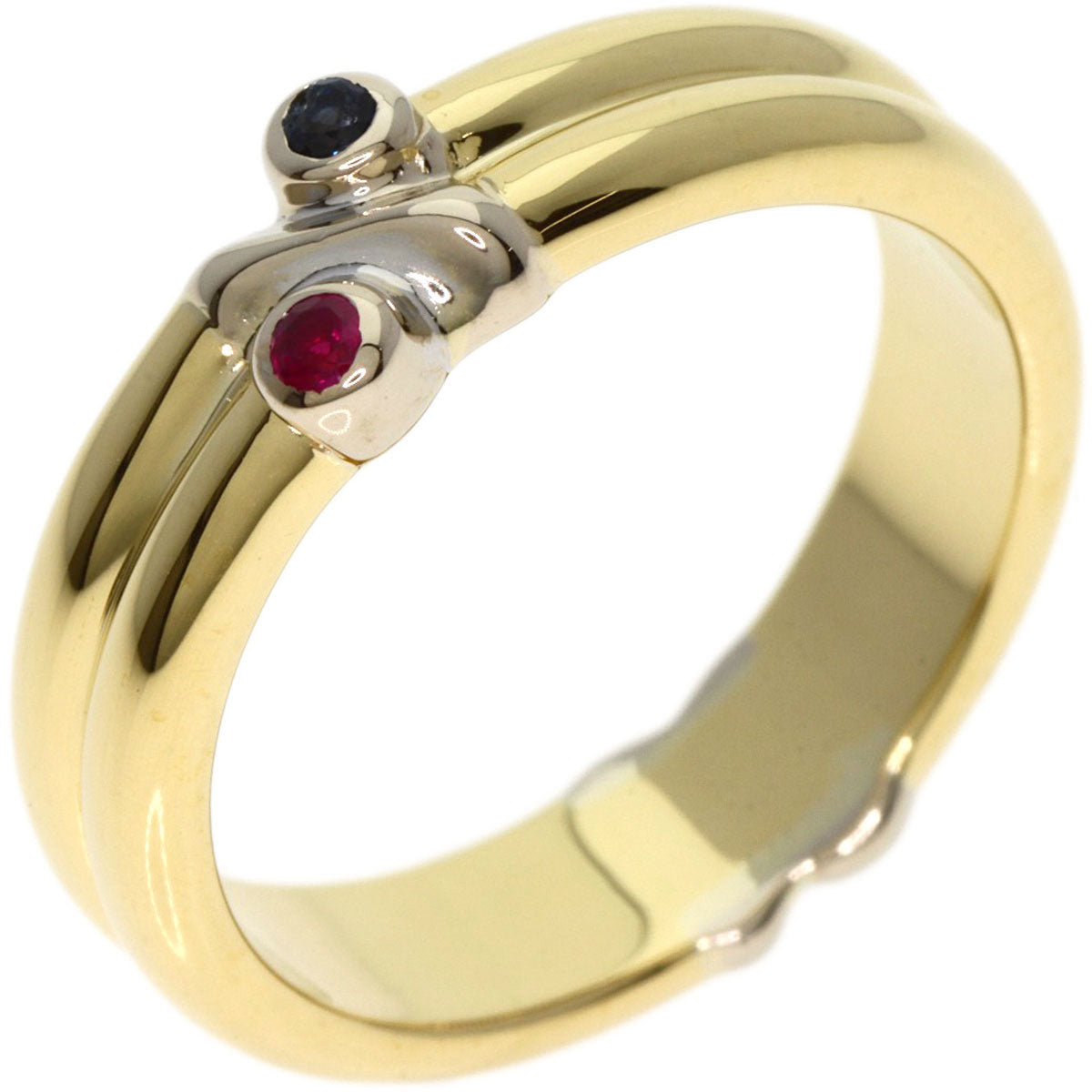 TIFFANY&Co. Signature Ruby Sapphire Ring K18 Yellow Gold Ladies [Used]