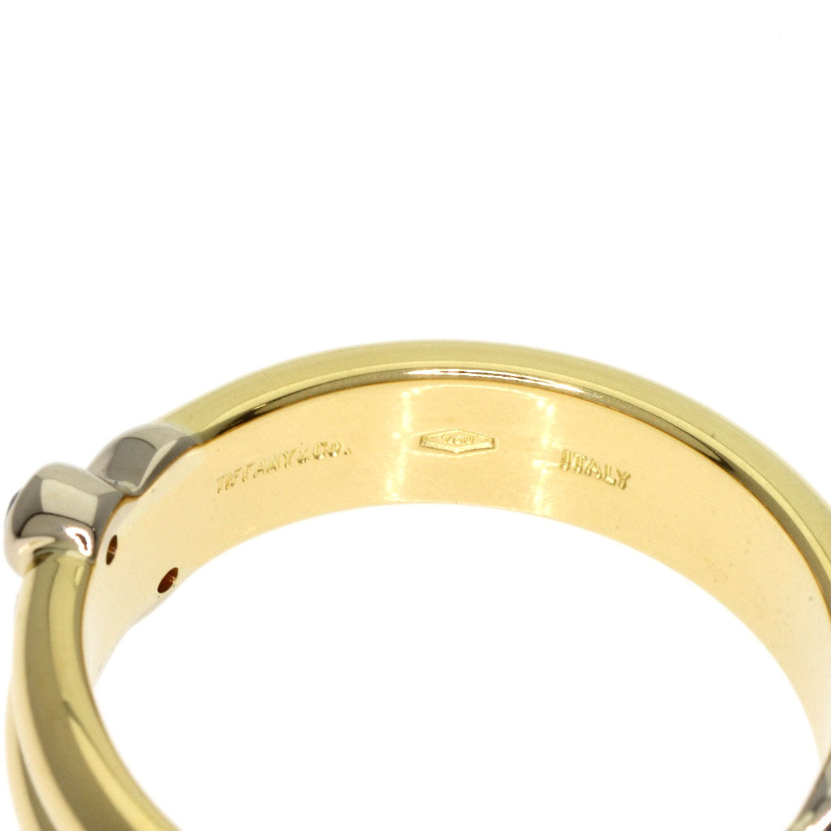 TIFFANY&Co. Signature Ruby Sapphire Ring K18 Yellow Gold Ladies [Used]