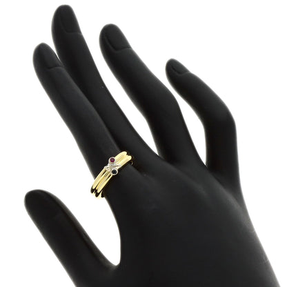 TIFFANY&Co. Signature Ruby Sapphire Ring K18 Yellow Gold Ladies [Used]
