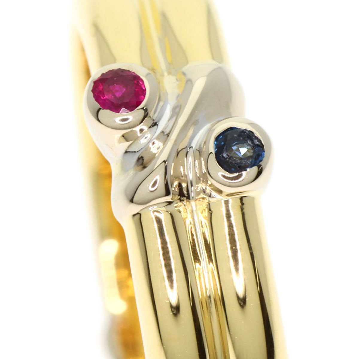 TIFFANY&Co. Signature Ruby Sapphire Ring K18 Yellow Gold Ladies [Used]