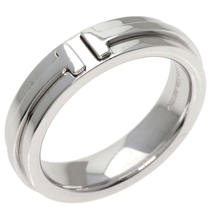 TIFFANY&Co. T TWO narrow Ring K18 White Gold Ladies [Used]