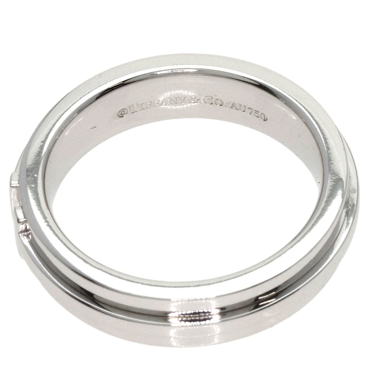 TIFFANY&Co. T TWO narrow Ring K18 White Gold Ladies [Used]