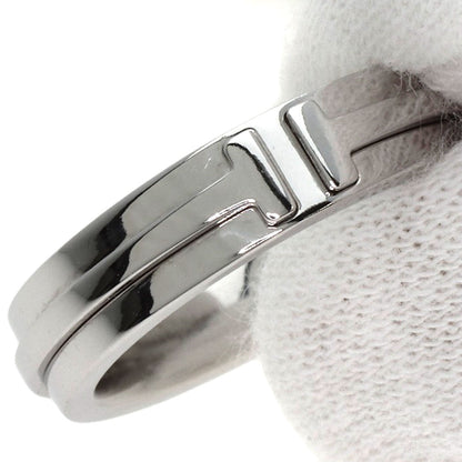 TIFFANY&Co. T TWO narrow Ring K18 White Gold Ladies [Used]