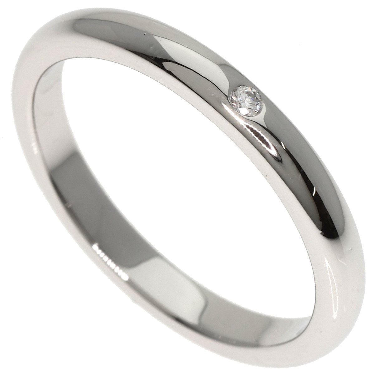 TIFFANY&Co. Stacking Band 1P Diamond Ring Platinum PT950 Ladies [Used]