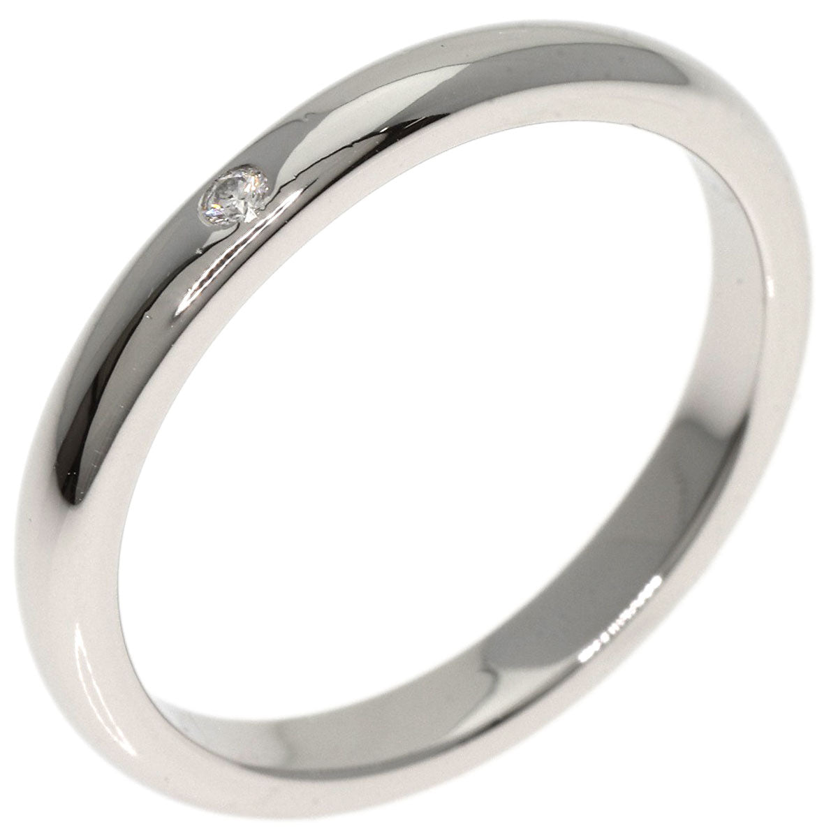 TIFFANY&Co. Stacking Band 1P Diamond Ring Platinum PT950 Ladies [Used]