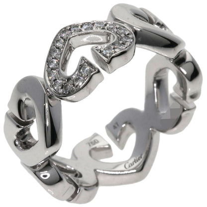 CARTIER C Heart Diamond #47 Ring K18 White Gold Ladies [Used]