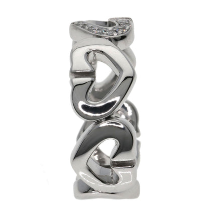 CARTIER C Heart Diamond #47 Ring K18 White Gold Ladies [Used]