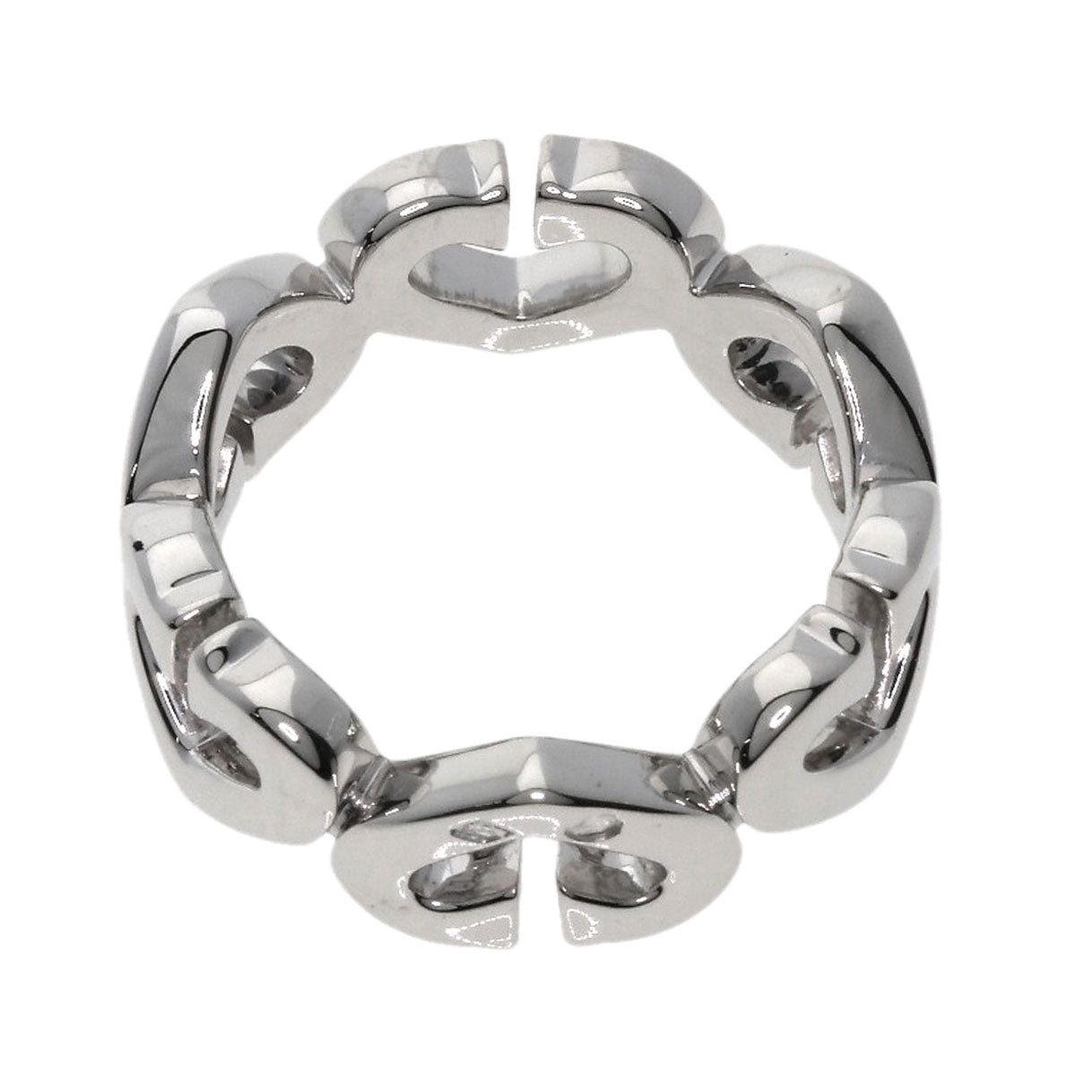 CARTIER C Heart Diamond #47 Ring K18 White Gold Ladies [Used]