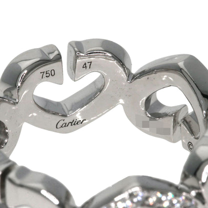 CARTIER C Heart Diamond #47 Ring K18 White Gold Ladies [Used]