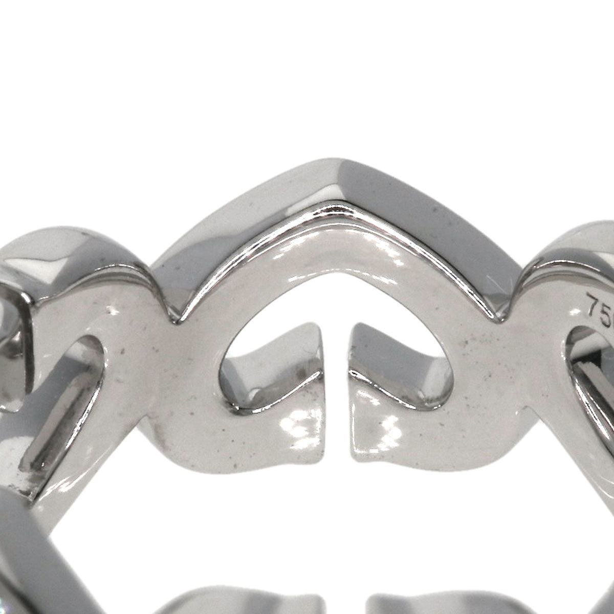 CARTIER C Heart Diamond #47 Ring K18 White Gold Ladies [Used]