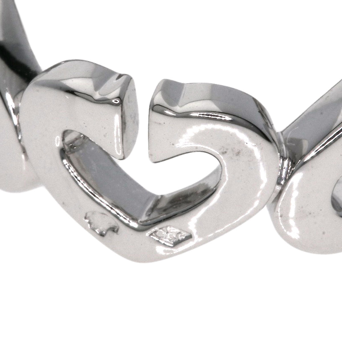 CARTIER C Heart Diamond #47 Ring K18 White Gold Ladies [Used]