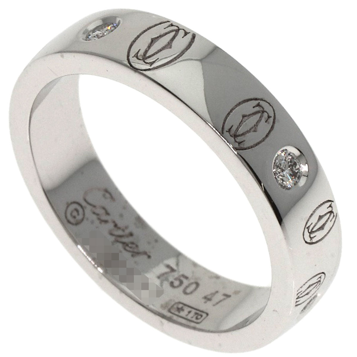 CARTIER Happy Birthday Diamond #47 Ring K18 White Gold Ladies [Used]