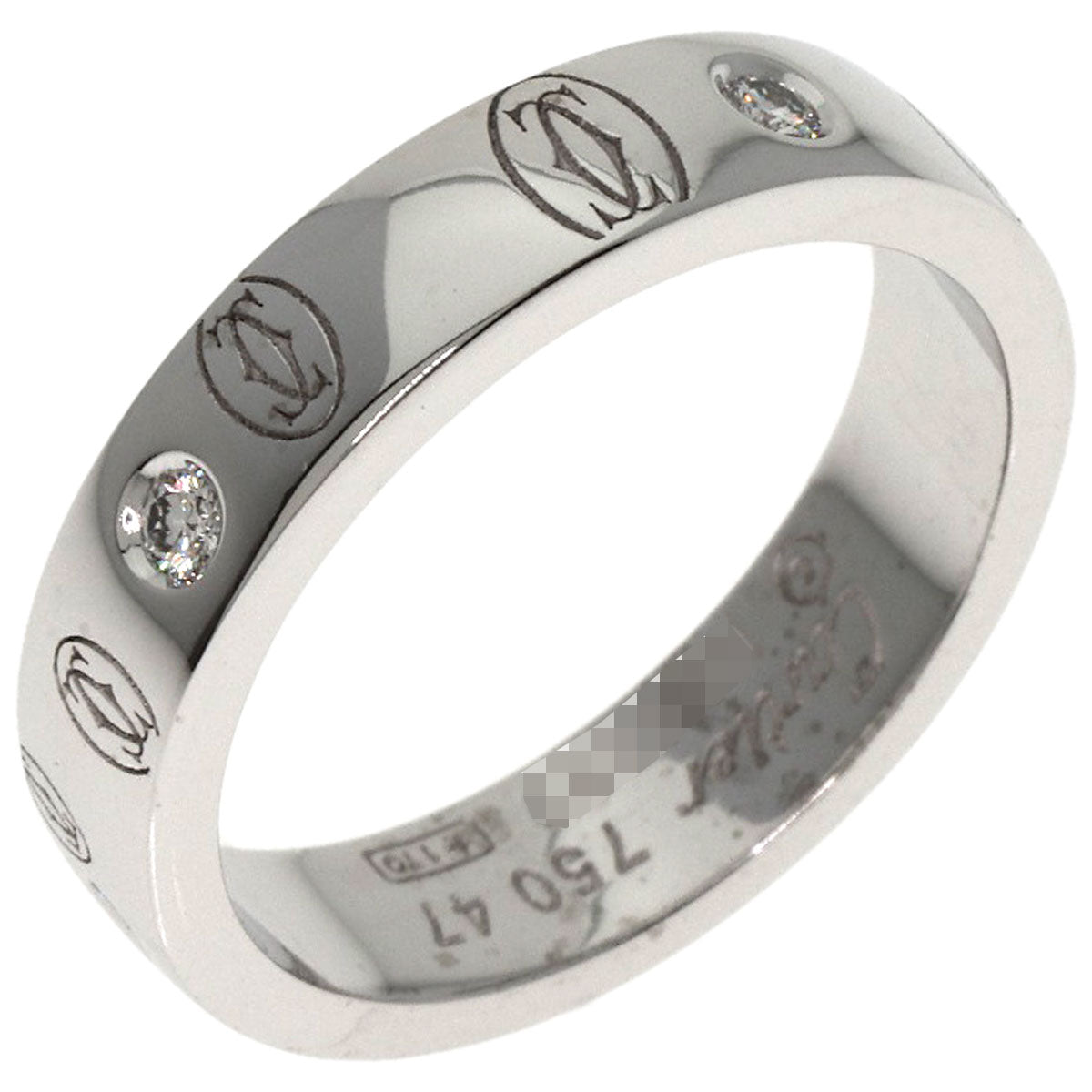 CARTIER Happy Birthday Diamond #47 Ring K18 White Gold Ladies [Used]