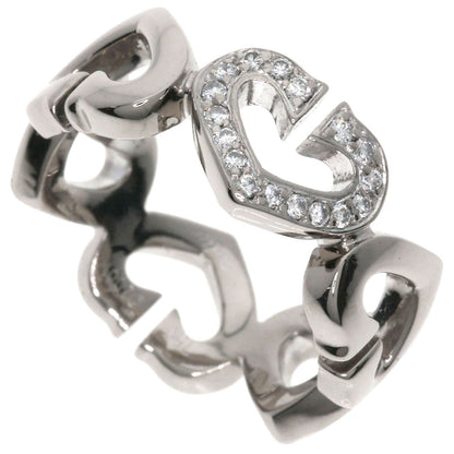 CARTIER C Heart Diamond #47 Ring K18 White Gold Ladies [Used]
