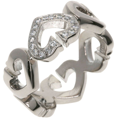 CARTIER C Heart Diamond #47 Ring K18 White Gold Ladies [Used]