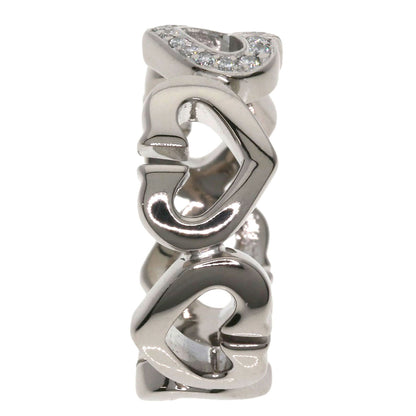CARTIER C Heart Diamond #47 Ring K18 White Gold Ladies [Used]