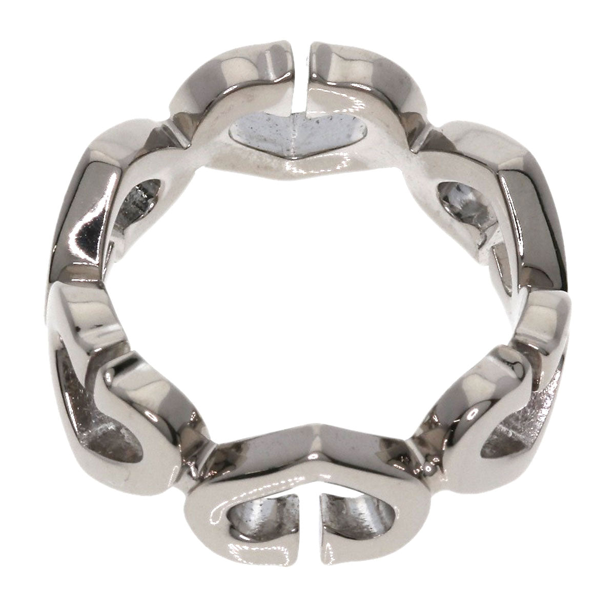 CARTIER C Heart Diamond #47 Ring K18 White Gold Ladies [Used]