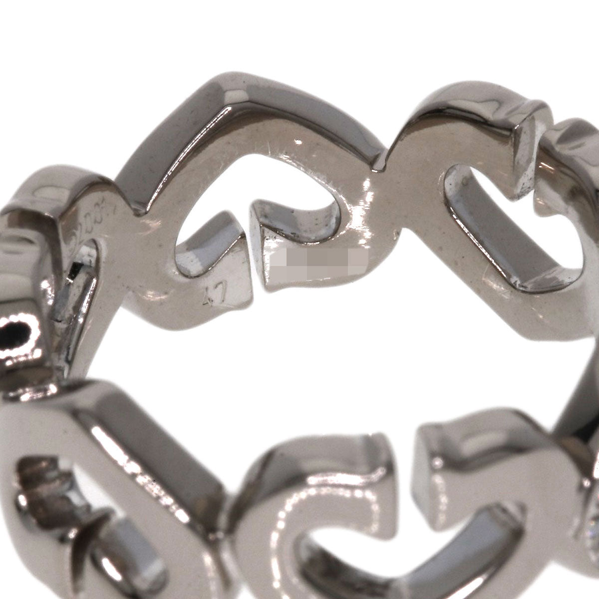 CARTIER C Heart Diamond #47 Ring K18 White Gold Ladies [Used]