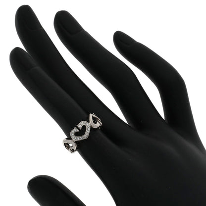 CARTIER C Heart Diamond #47 Ring K18 White Gold Ladies [Used]