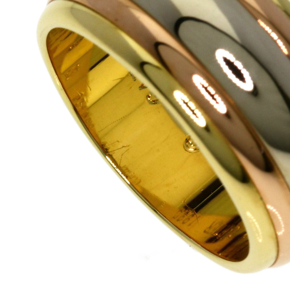 CARTIER Three color # 50 Ring K18 Yellow Gold K18 White GoldLadies [Used]
