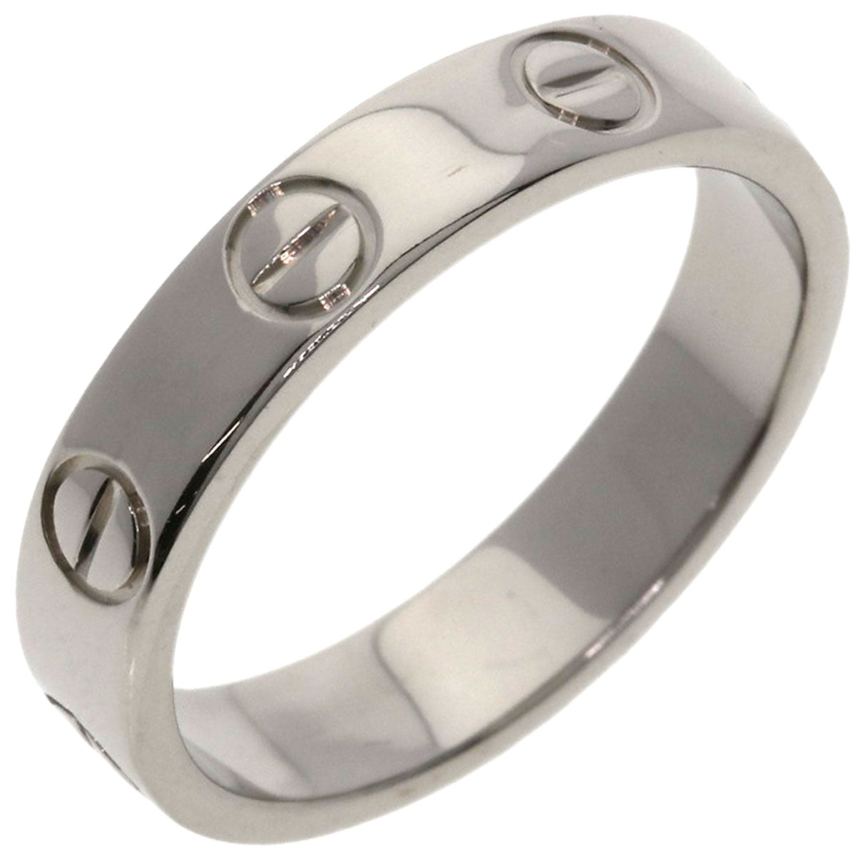CARTIER   mini love ring #48 Ring  K18 White Gold Ladies [Used]