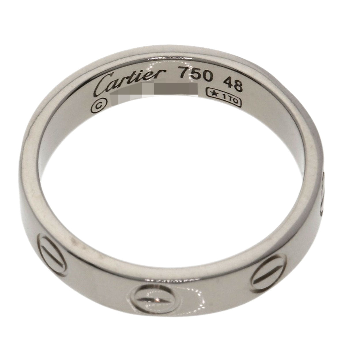 CARTIER   mini love ring #48 Ring  K18 White Gold Ladies [Used]