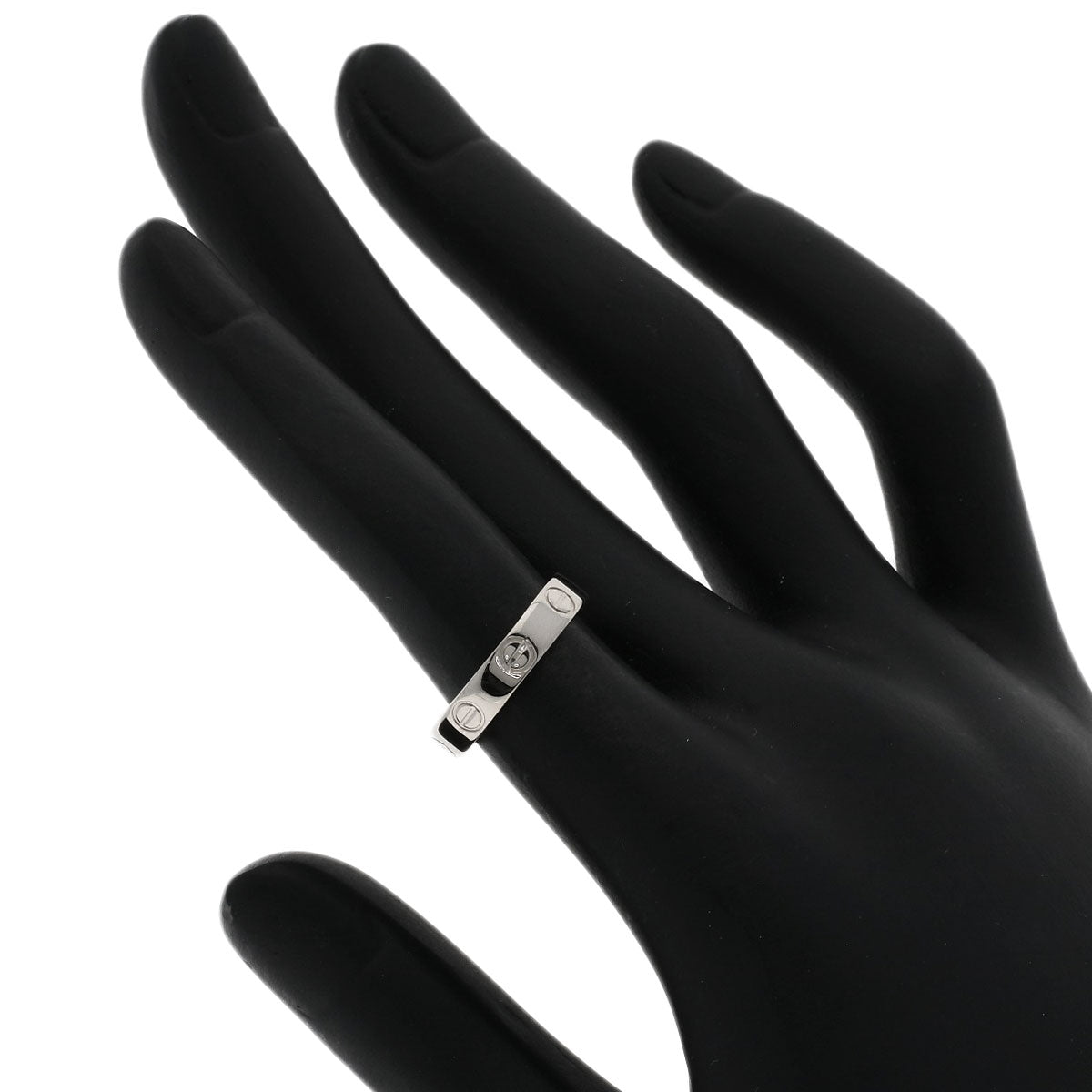 CARTIER   mini love ring #48 Ring  K18 White Gold Ladies [Used]