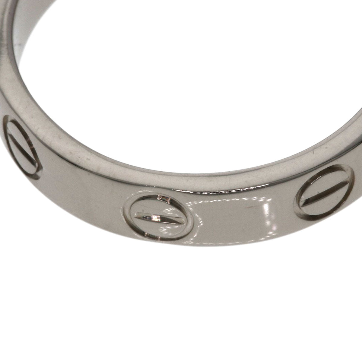 CARTIER   mini love ring #48 Ring  K18 White Gold Ladies [Used]