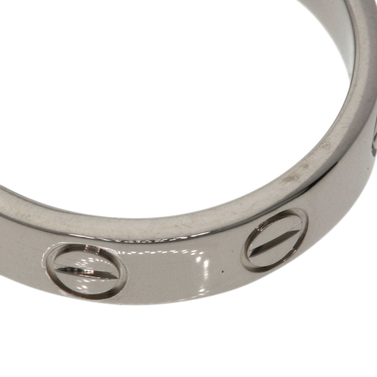 CARTIER   mini love ring #48 Ring  K18 White Gold Ladies [Used]