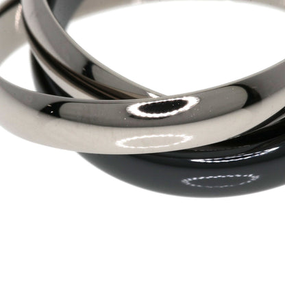 CARTIER Trinity Classic Black Ceramic #55 Ring K18 White Gold Ladies [Used]