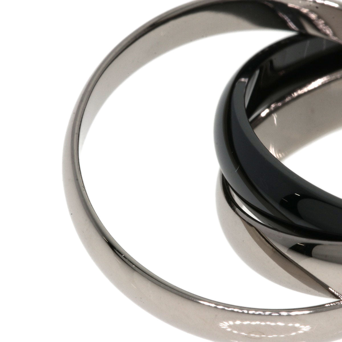 CARTIER Trinity Classic Black Ceramic #55 Ring K18 White Gold Ladies [Used]