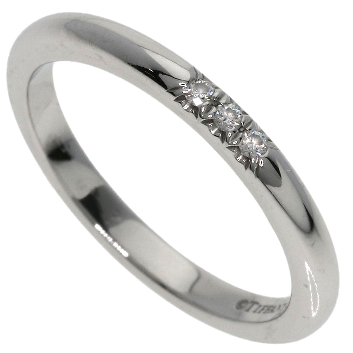 TIFFANY&Co. Forever Classic 3P Diamond Ring Platinum PT950 Ladies [Used]