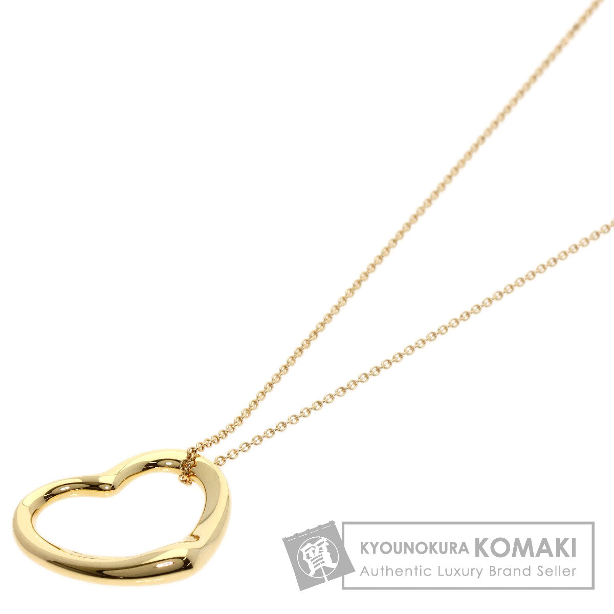 TIFFANY&Co. Open Heart Necklace K18 Yellow Gold Ladies [Used]