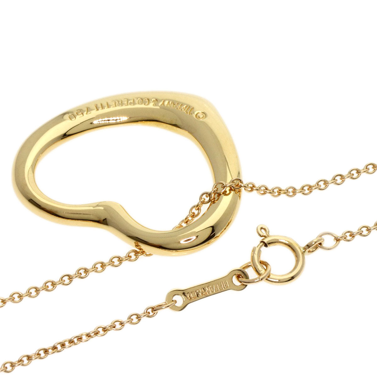 TIFFANY&Co. Open Heart Necklace K18 Yellow Gold Ladies [Used]