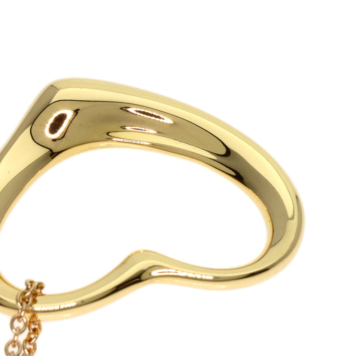 TIFFANY&Co. Open Heart Necklace K18 Yellow Gold Ladies [Used]