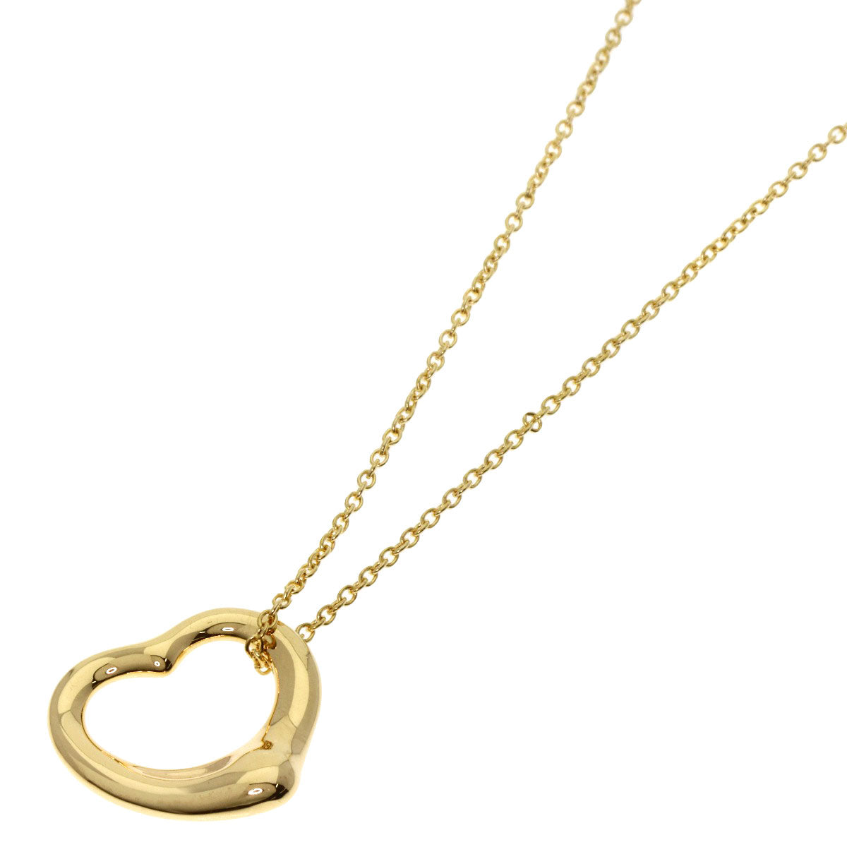 TIFFANY&Co.   Open heart Necklace  K18 Yellow Gold Ladies [Used]
