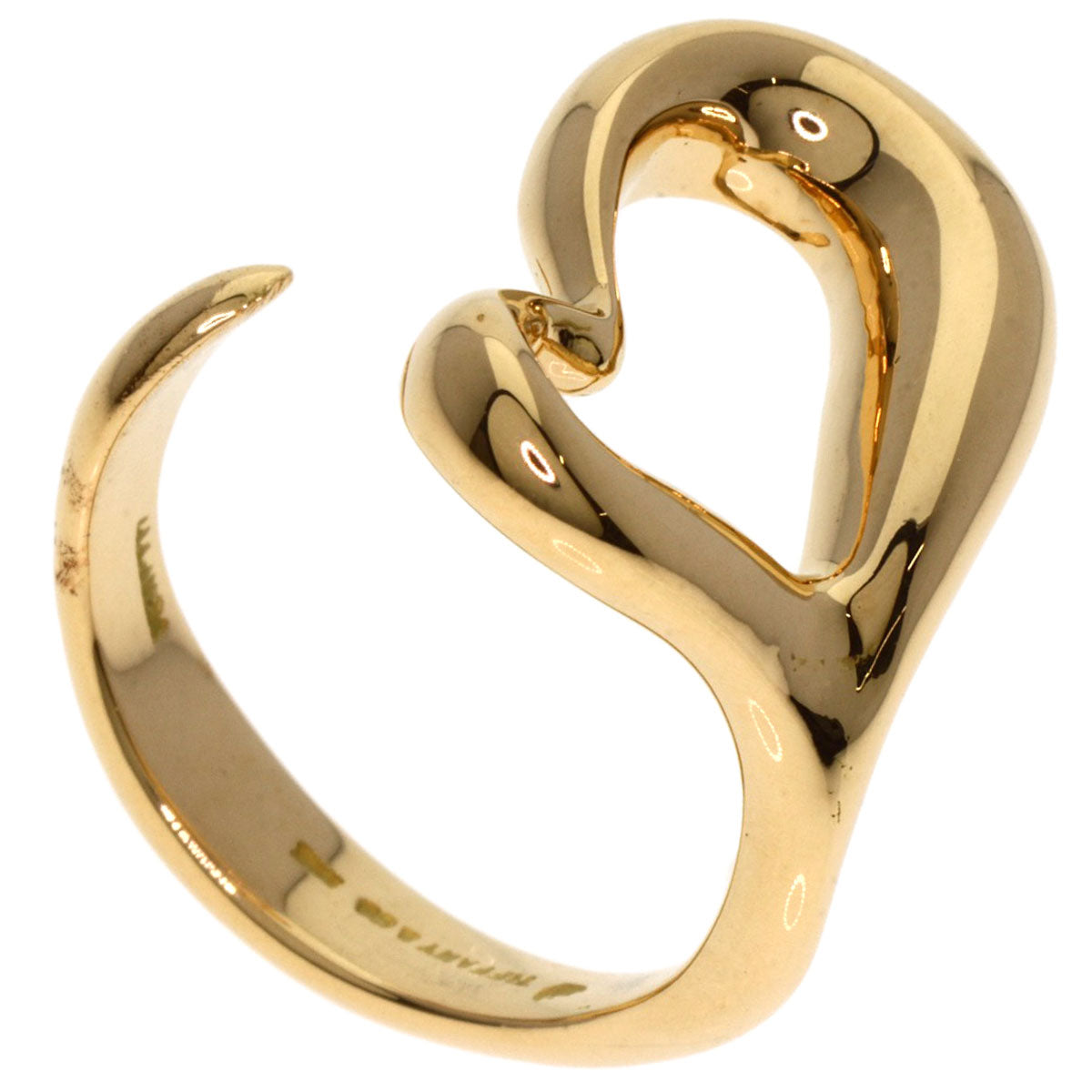 TIFFANY&Co.   Open heart Ring  K18 Yellow Gold Ladies [Used]