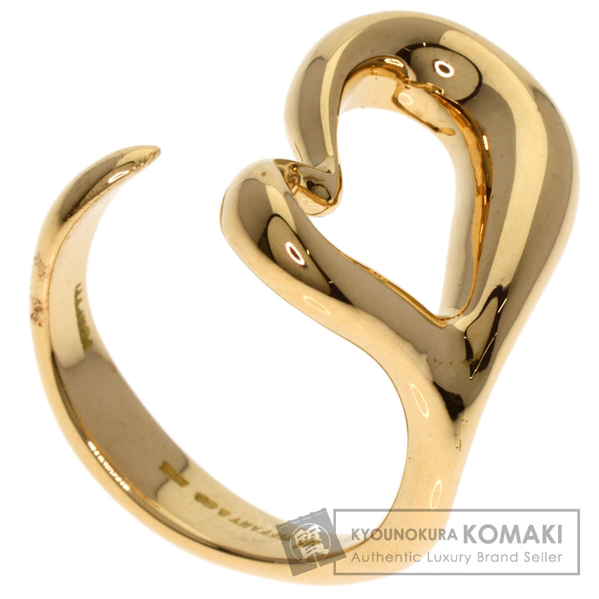 TIFFANY&Co.   Open heart Ring  K18 Yellow Gold Ladies [Used]